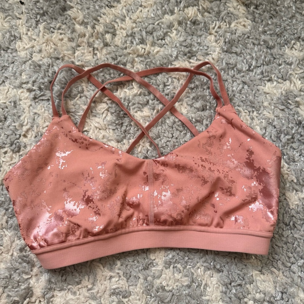 Women's Pink Strappy Sports Bra Puma